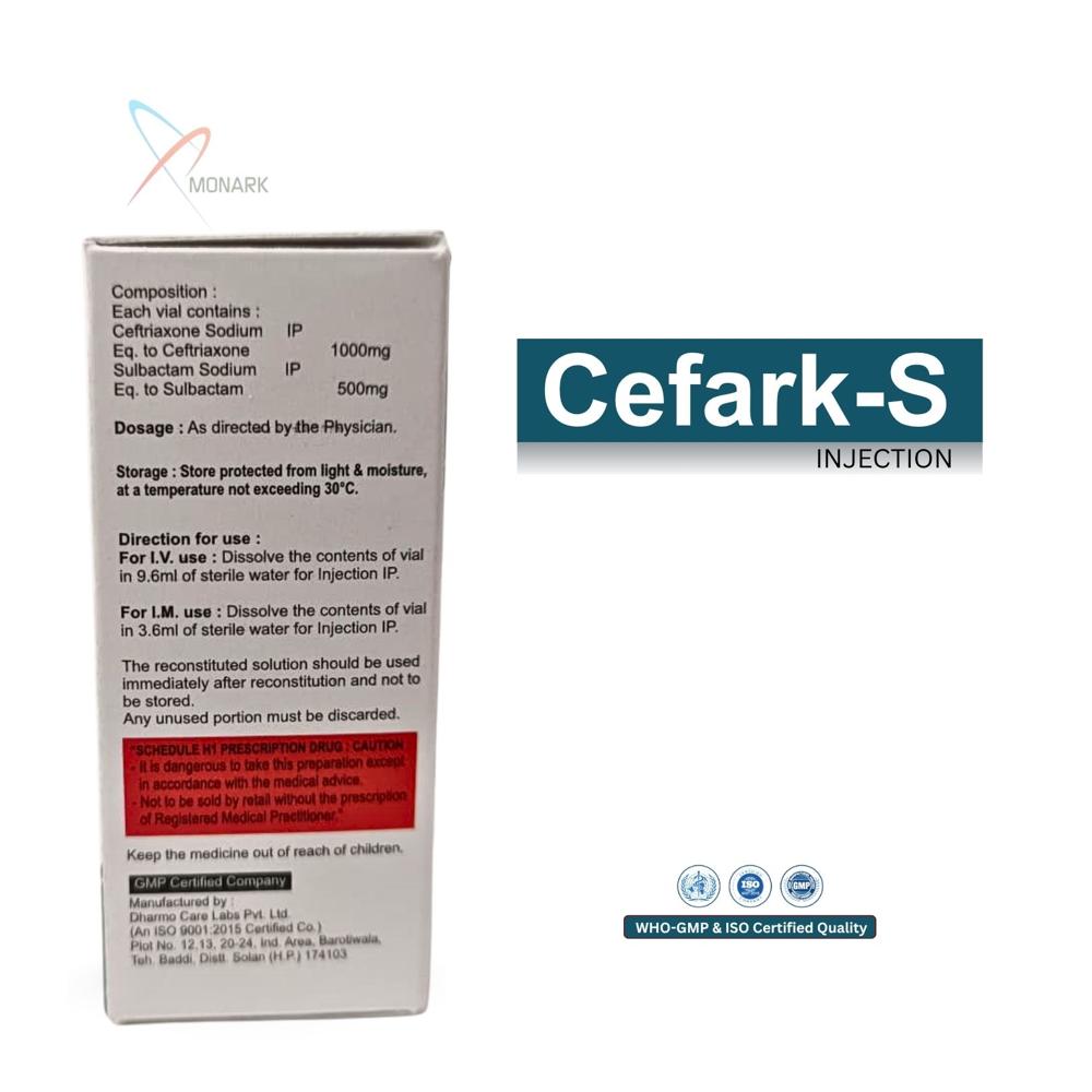 Ceftriaxone Sodium And Sulbactam Sodium For Injection - Brand Name: Cefark-s