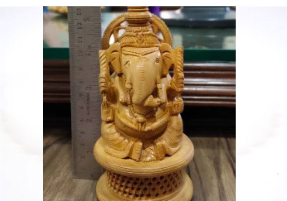 White Wood Ganesha Statue