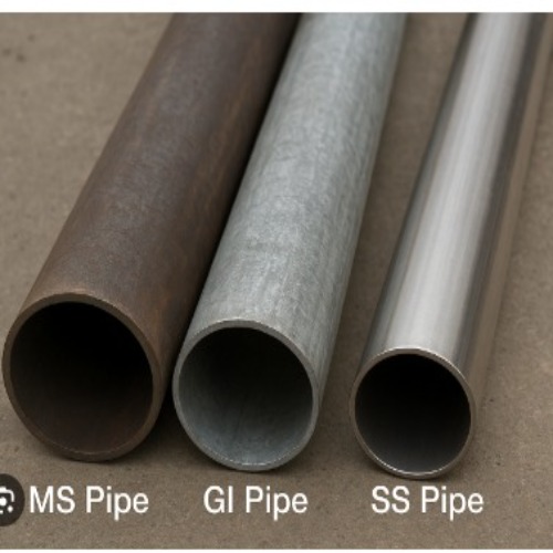 Galvanized Iron Round Pipe - 6 Meters Long , Durable Silver Finish For Industrial And Commercial Use