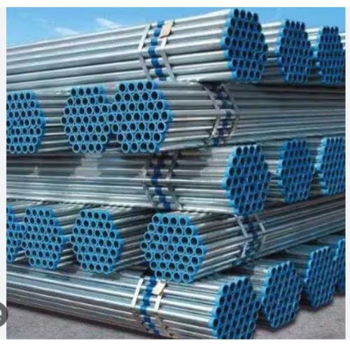 Galvanized Iron Round Pipe - 6 Meters Long , Durable Silver Finish For Industrial And Commercial Use