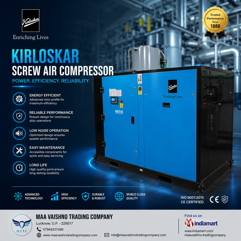 Screw Air Compressor - Cast Iron Block, 15 Hp, 65 Cfm, 8 Bar | Silent 68 Db, Ip54 Motor, Digital Display