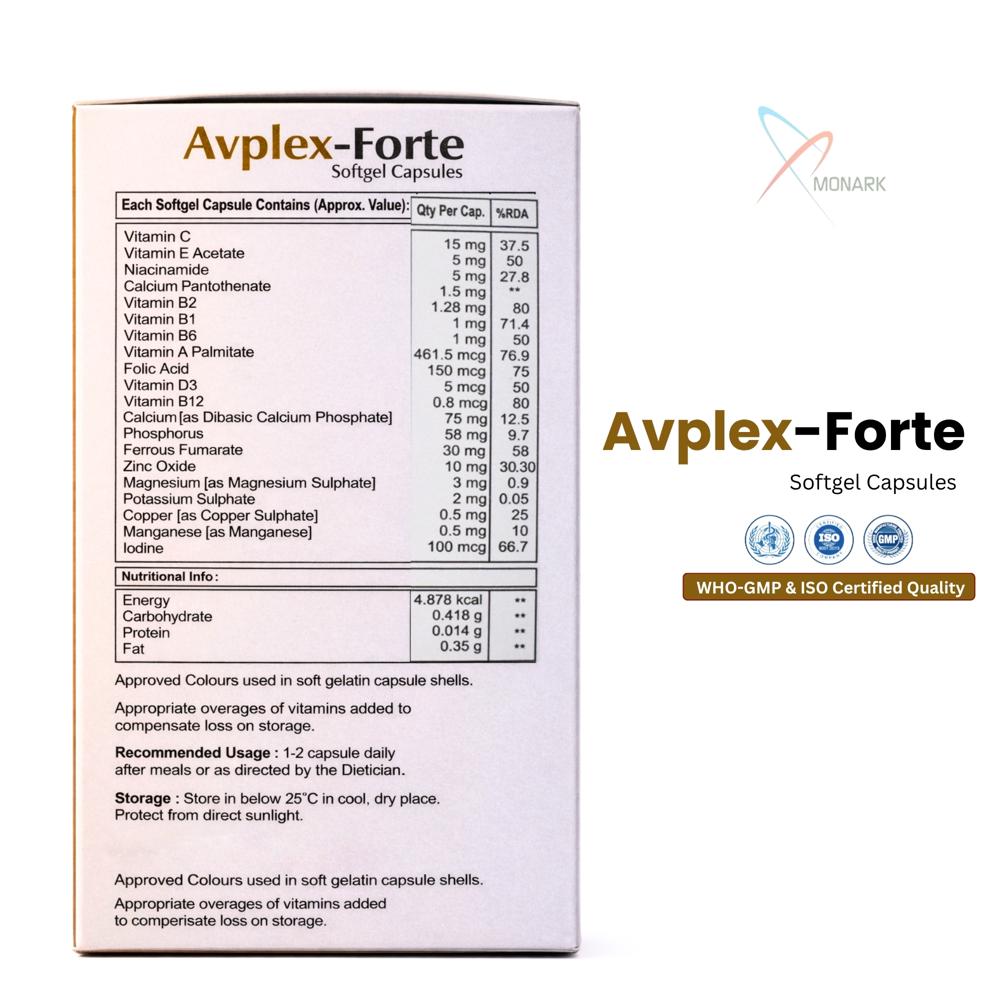 Multivitamin, Multimineral And Antioxidants Softgel Capsules - Brand Name: Avplex-forte