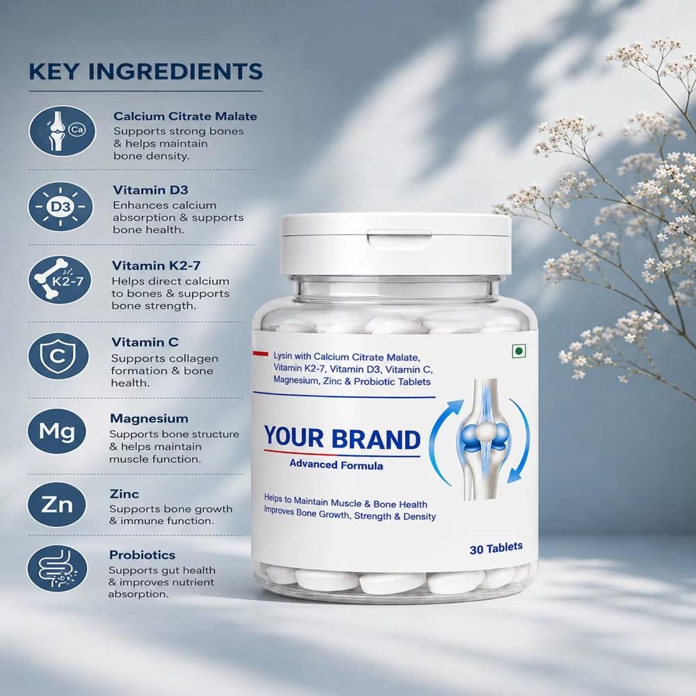 Calcium Citrate Malate + Vitamin D3 K2 Tablets