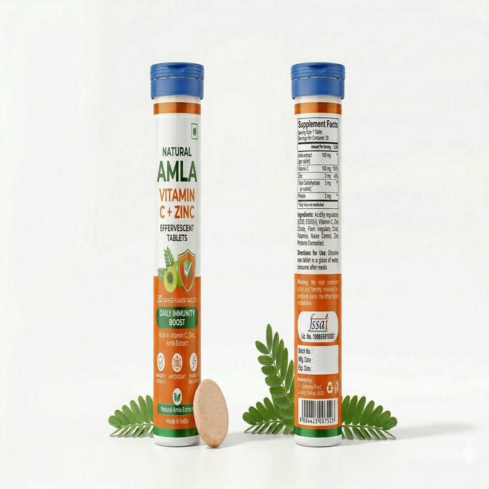 Amla Vitamin C Zinc Effervescent Tablets