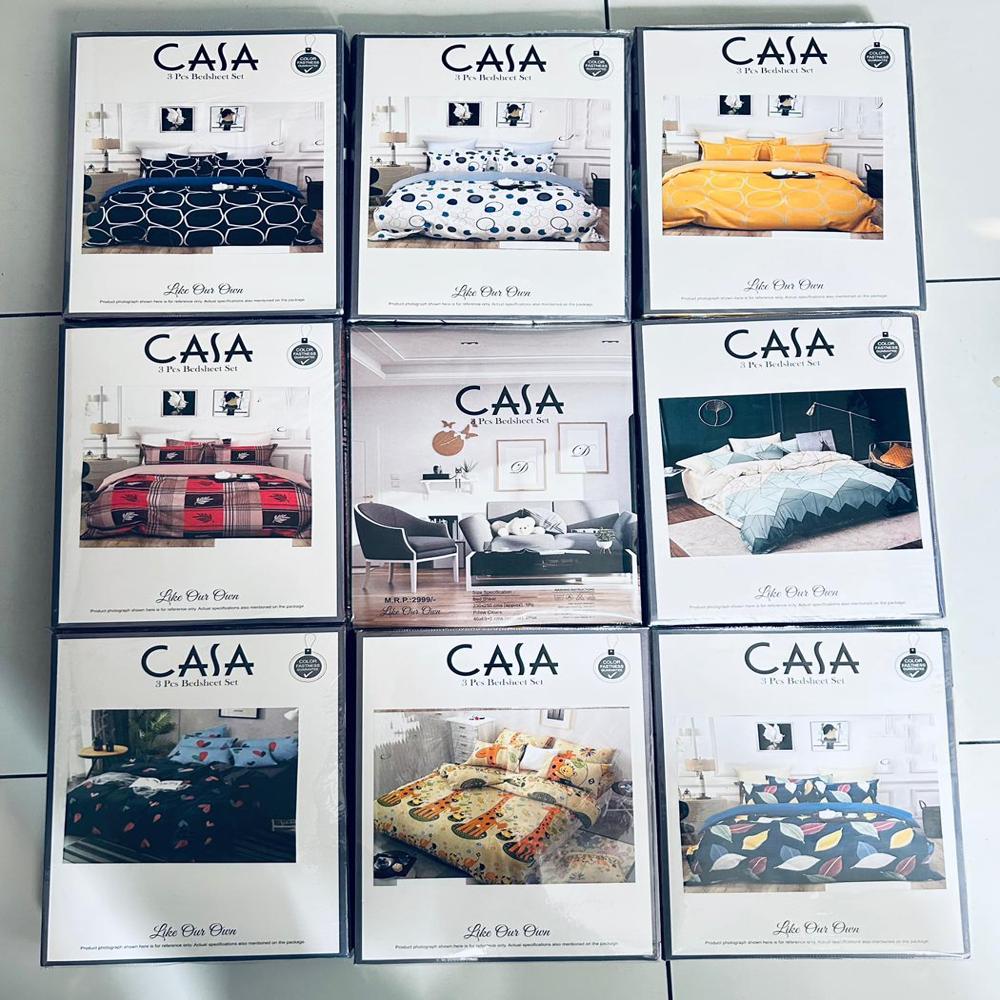 Casa Double Bedsheet - Color: Mix Colour