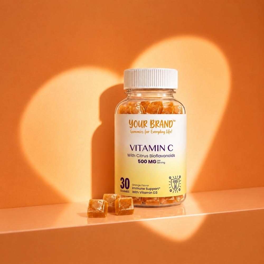 Vitamin C Orange Flavor Gummies for Immunity Support
