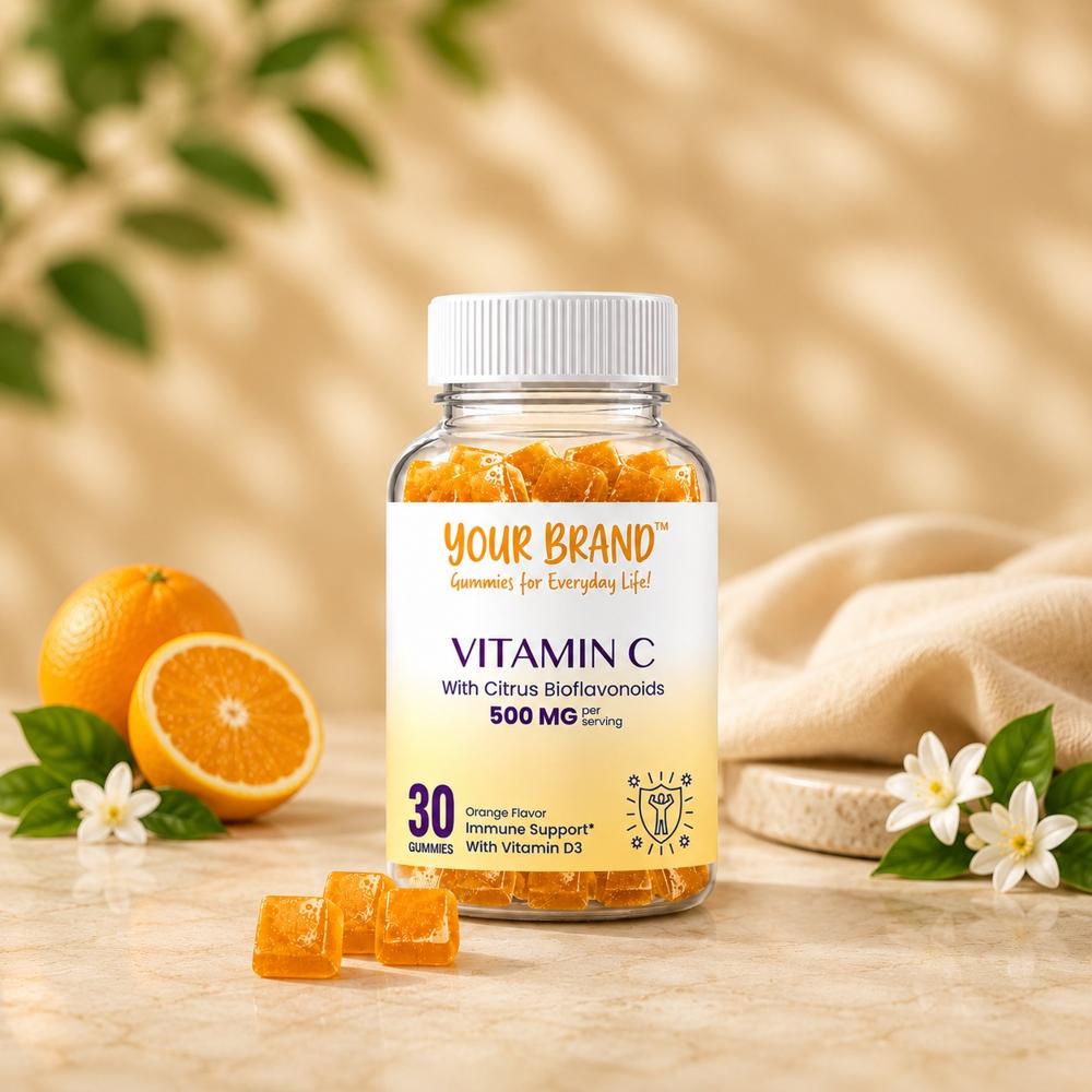 Vitamin C Orange Flavor Gummies for Immunity Support
