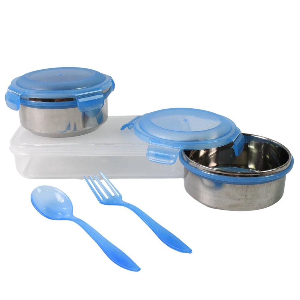 Sumo Lunch Box with Bag Plastic Lunch Box & Spoon/Fork Set (2 Pc)