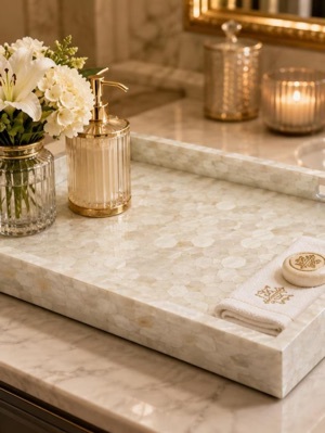 Handmade Mother of Pearl Decorative Serving Tray