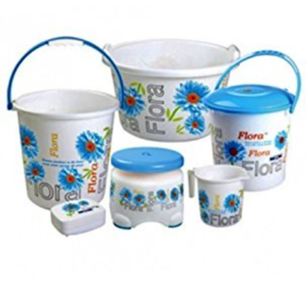 Nayasa Printed Small Bathroom Set, 6