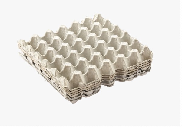 Disposable Paper Egg Tray - Color: Natural Grey/off-white