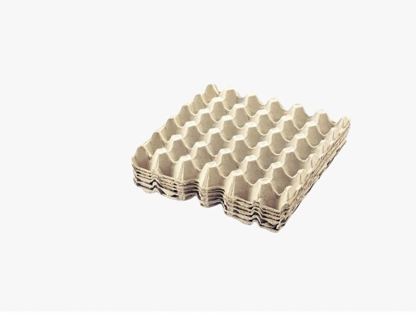 Disposable Paper Egg Tray - Color: Natural Grey/off-white