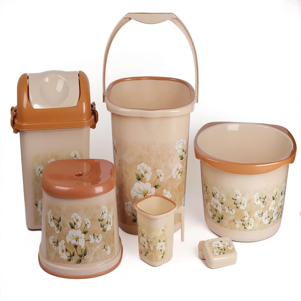 Nayasa Funk Squared Bathroom Set 6 - Color: Brown