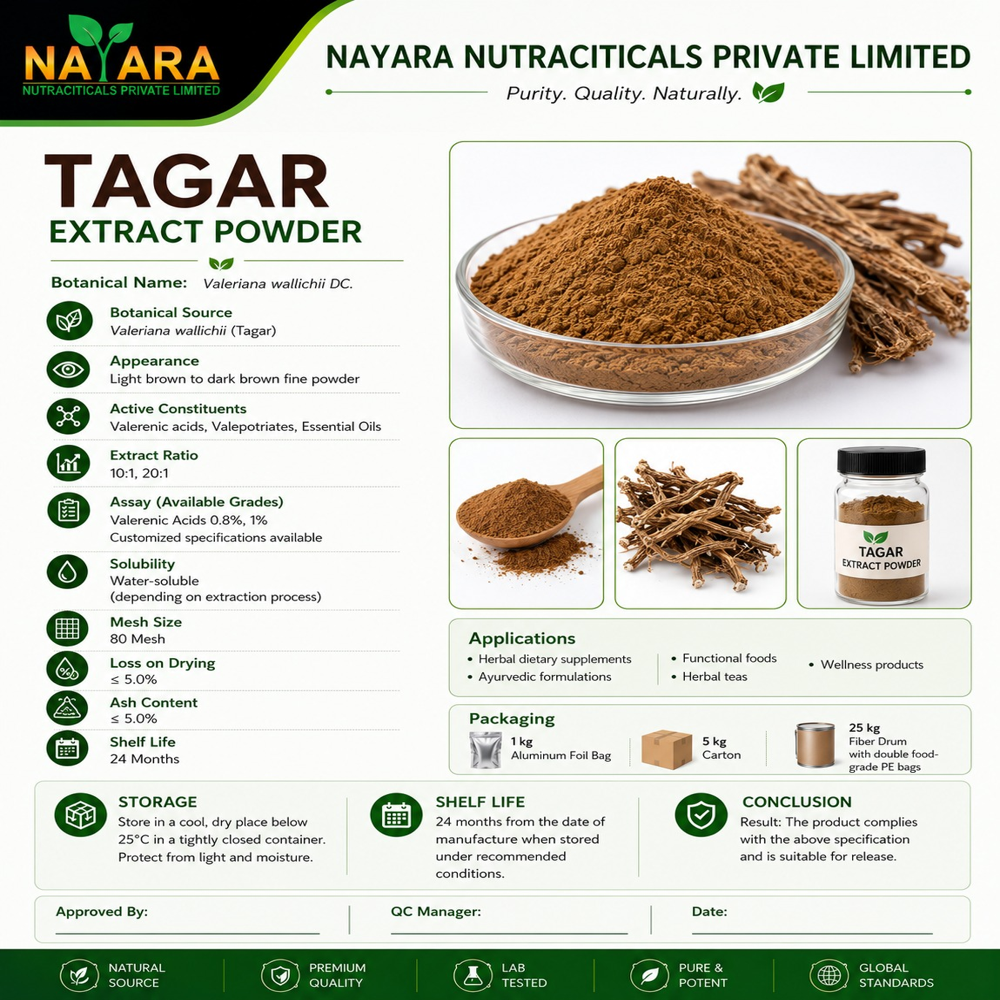 Tagar Extract - Cultivation Type: Organic