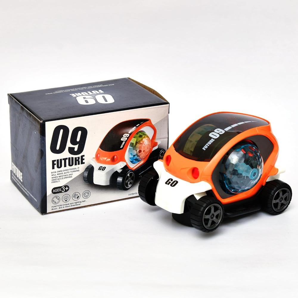 360 Rotating Stunt Car Toy Bump & Go (1 Pc, Battery Not Included)