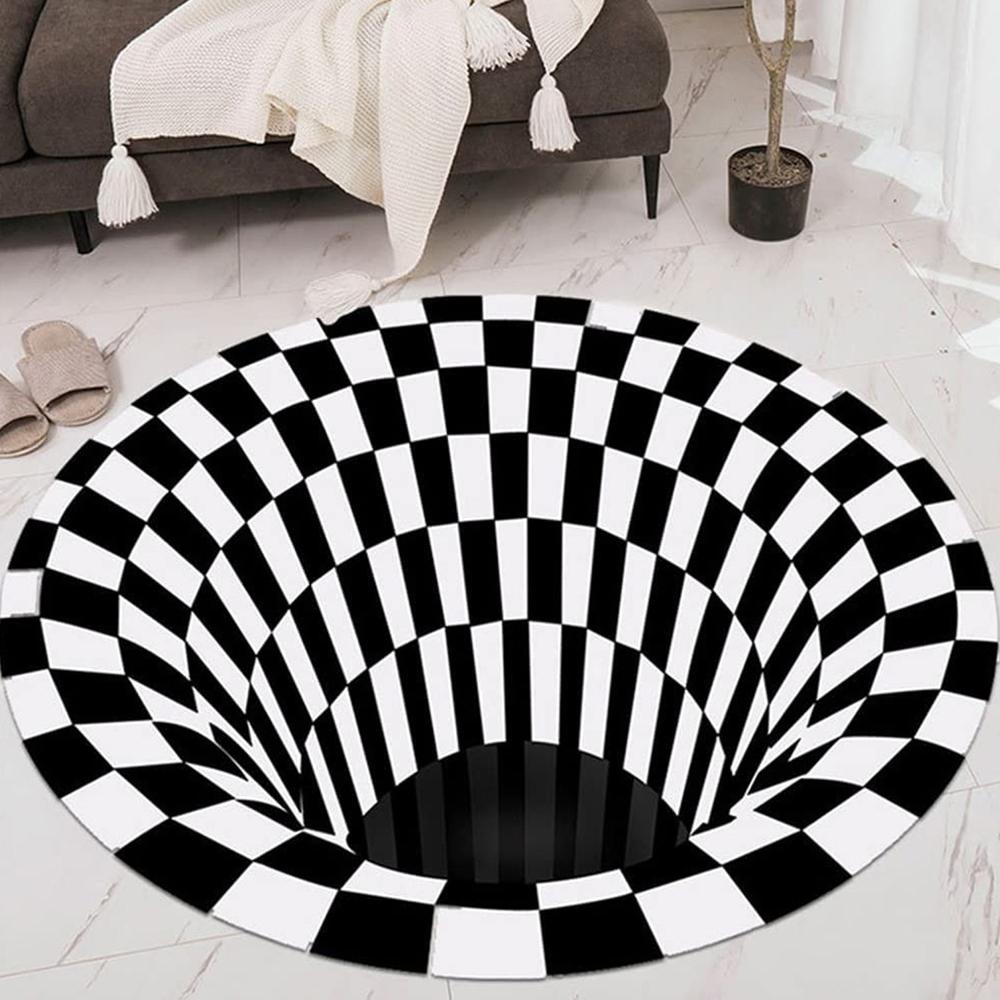 3d Space Round Carpet, Floor Mat Non-woven Doormat (1 Pc / 78 Cm) - Application: As Per Product Requirement