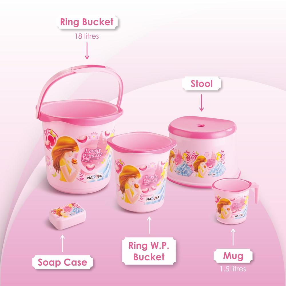 Nayasa Kids 5 Pcs Plastic Bathroom Set