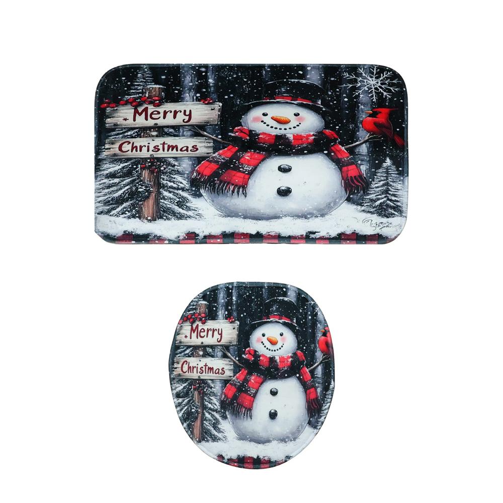 3 in 1 Mix Design Bathroom Mat - (1 Set)