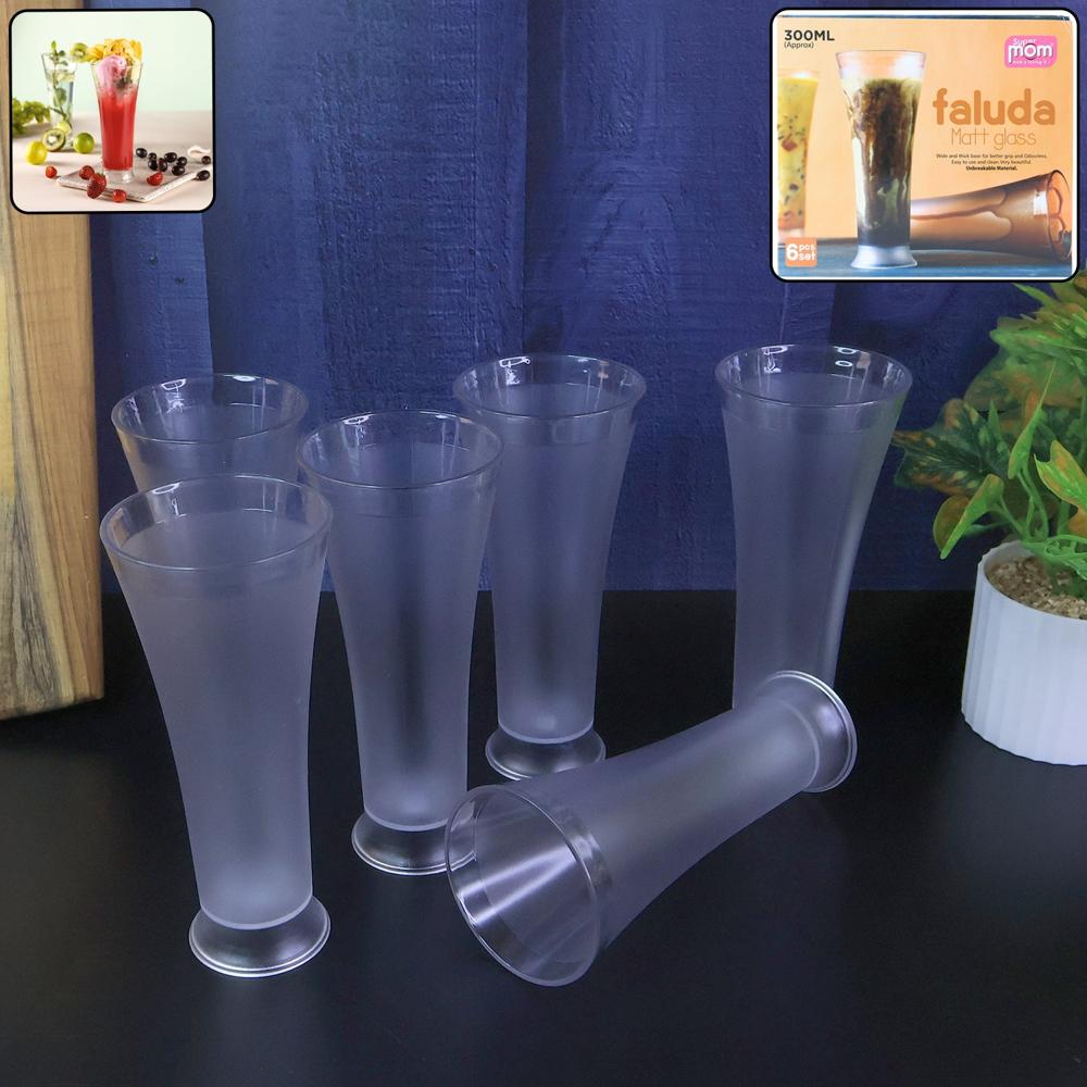 Supermom Plastic Faluda Matt Glass Set (300Ml / 6 Pc) - Application: As Per Product Requirement