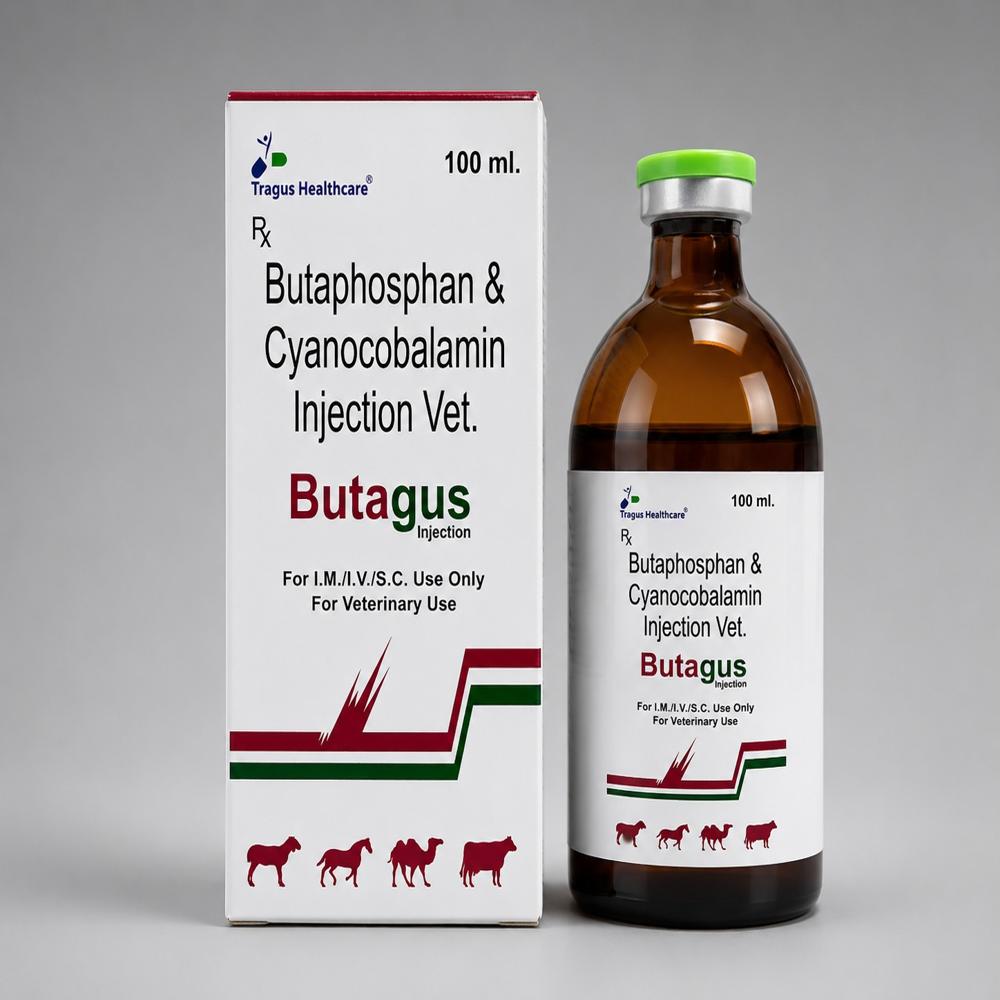 Butaphosphan 100 Mg Cyanocobalamin 50 Mcg / Butagus - 100 Ml - Ingredients: Chemicals