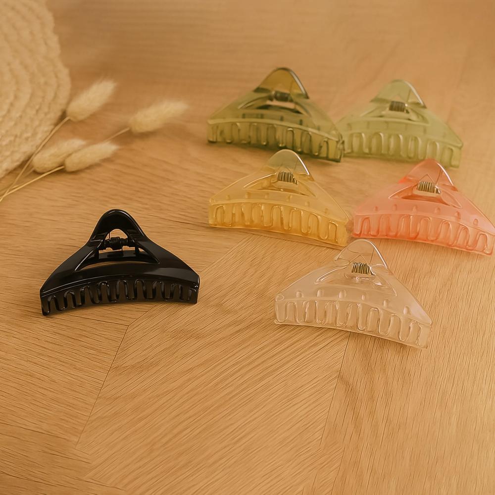 Triangle Shape Mix Color Plastic Hair Claw Clip 12 Pc Durable Grip Women and Girls