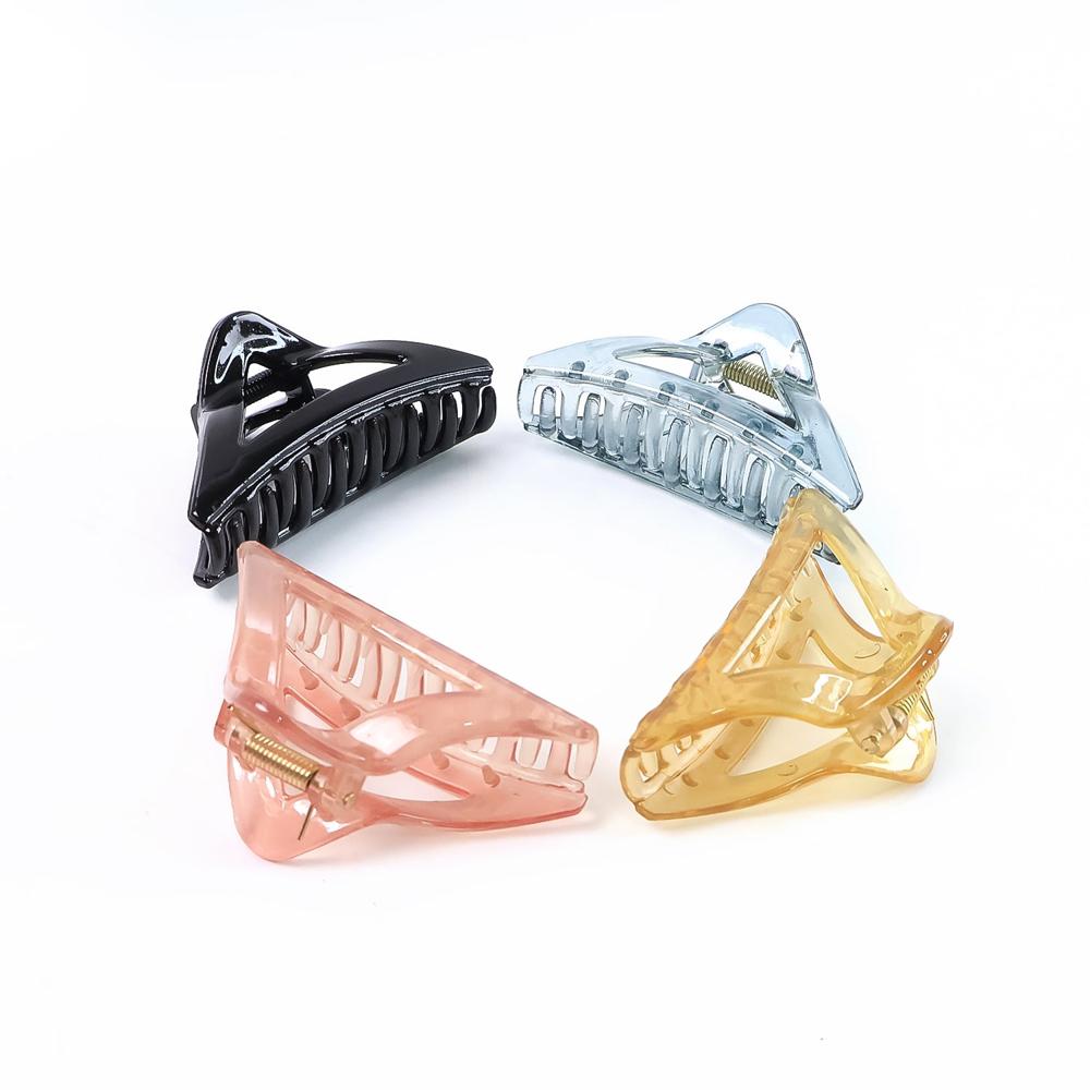 Triangle Shape Mix Color Plastic Hair Claw Clip 12 Pc Durable Grip Women and Girls