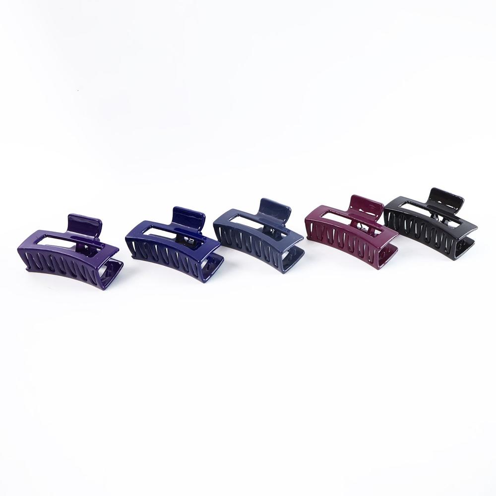 Matte Rectangle Hair Claw Clip for Women and Girls Assorted Color Pack 12 Pc