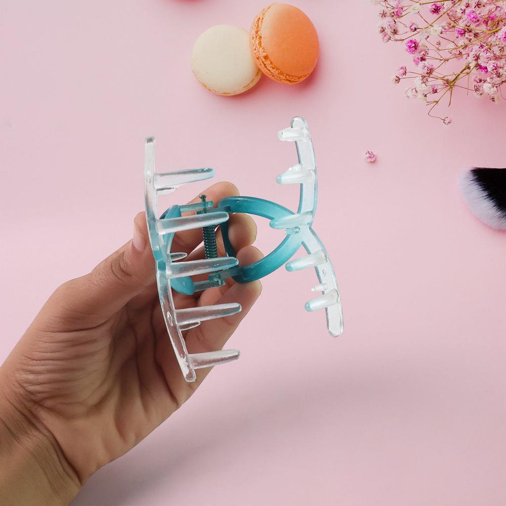 Plastic Hair Clamp Grip, Simple Matte Hair Barrette Clamp (12 Pc / Mix Design) - Color: Beauty
