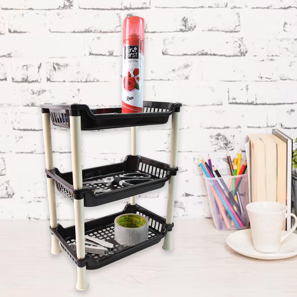Apex Small Multiuse Plastic Storage Rack Organizer 3-Tier