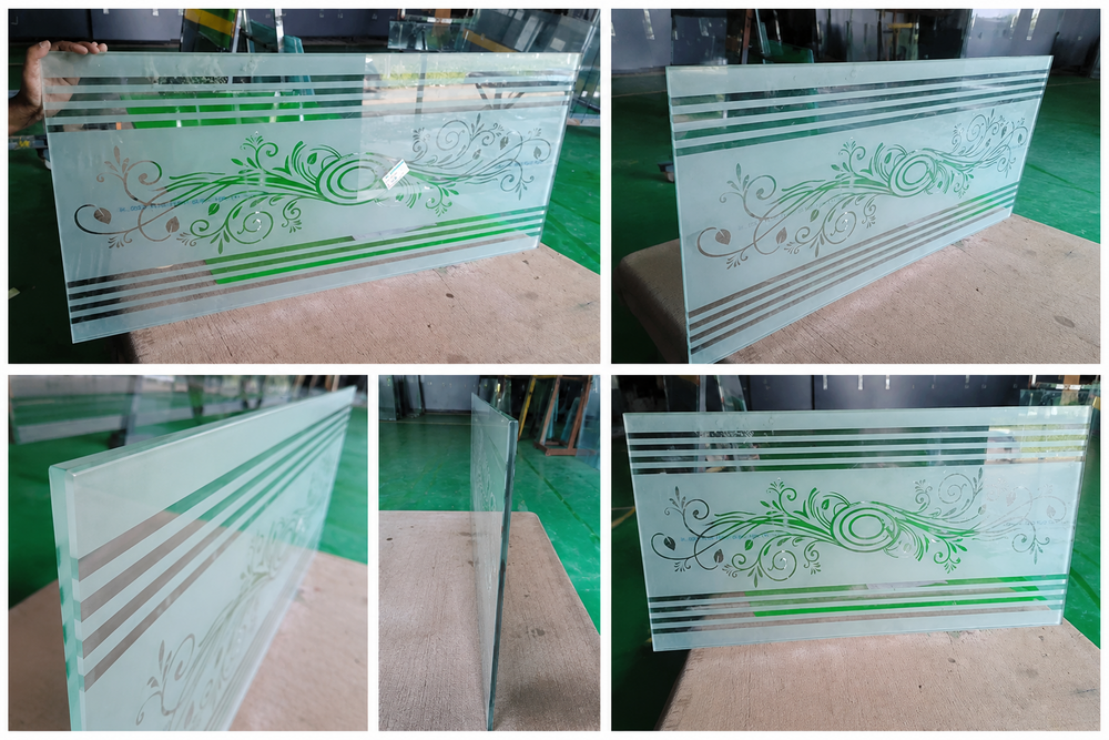 12mm Etching Toughened Glass