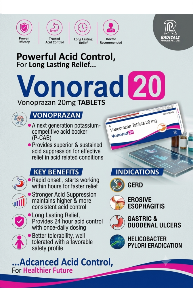 Vonoprazan 20mg Tablets - Storage Instructions: Cool Dry Place