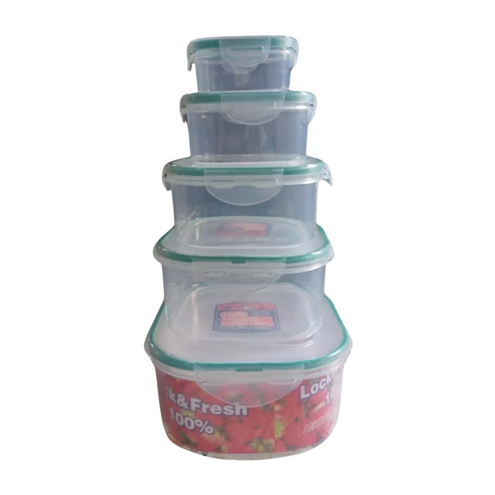 Kitchen Storage Containers Set Fridge Organizer Lunch Boxes (5 Pcs)