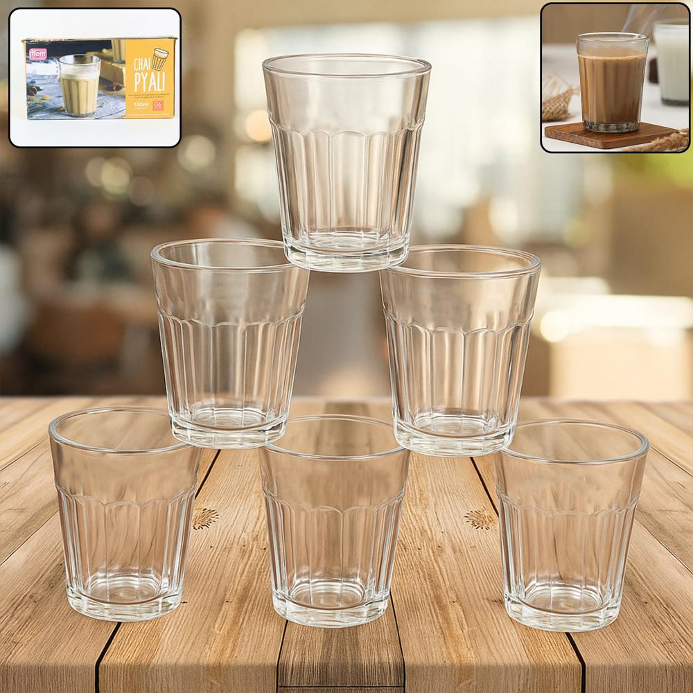 Supermom Plastic Chai Pyali Transparent Tea Glass Set (130ml / 6 Pc) - Application: As Per Product Requirement