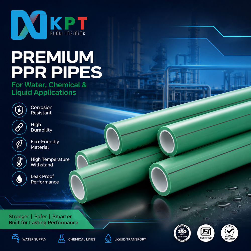Ppr Pipes And Fittings - Ppr-c Material, 20-160mm Diameter, Green, Heat Fusion Sealed, Iso 15874 Certified, High Impact Strength