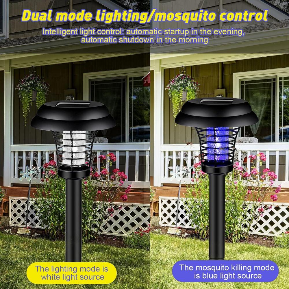 Big Garden Lighting UV LED Solar Powered Mosquito Trap and Bug Zapper (1 Pc)