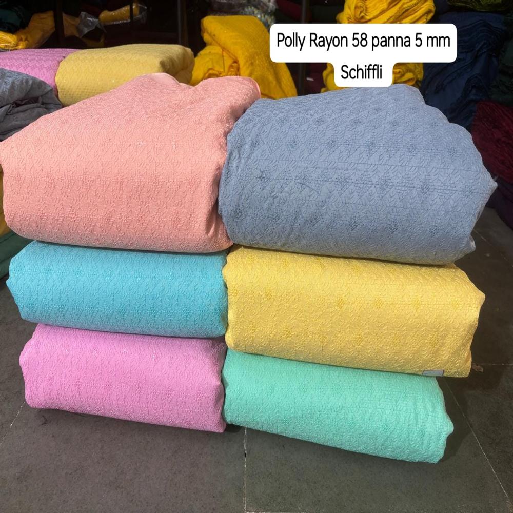 7 MM Sequence 58 Panna Poly Rayon Shifily Work Fabric