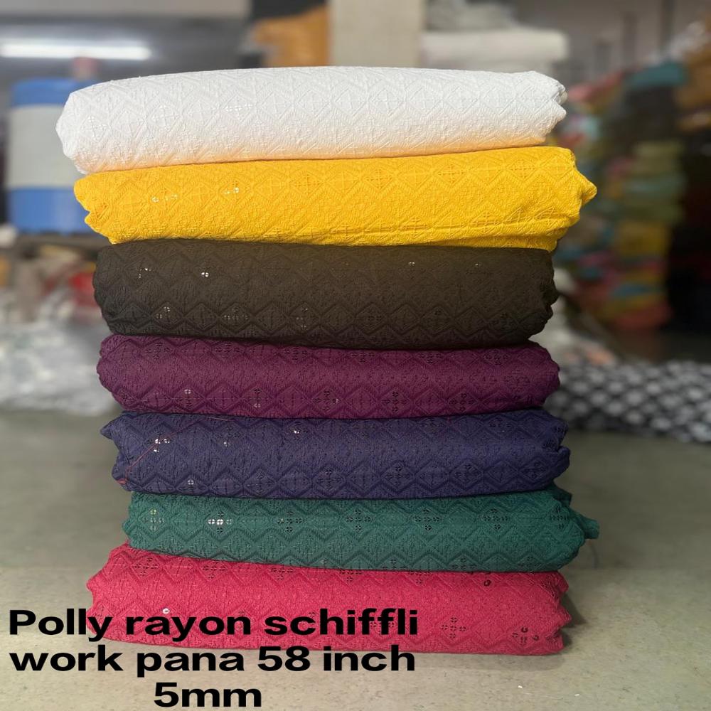 7 MM Sequence 58 Panna Poly Rayon Shifily Work Fabric