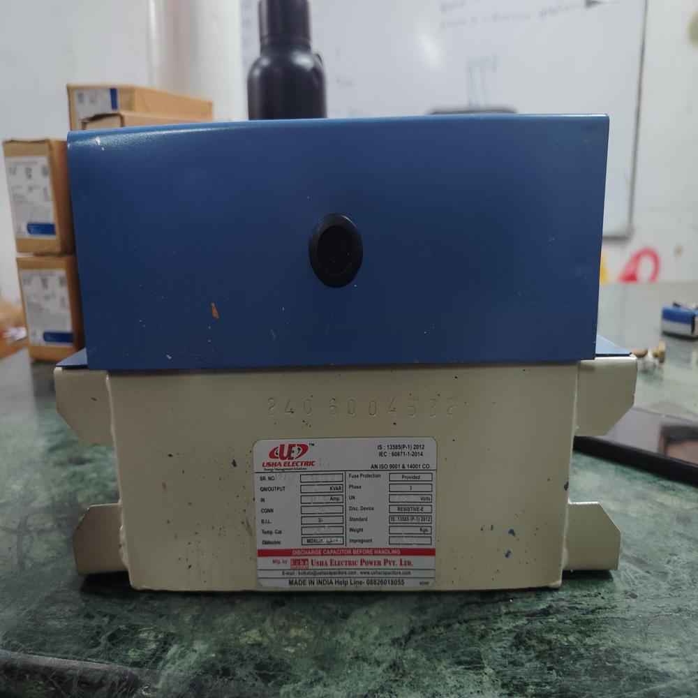 "Usha Electric" Make 8 Kvar 440 Volt 3 Phase 50 Hz APP Type Capacitor,