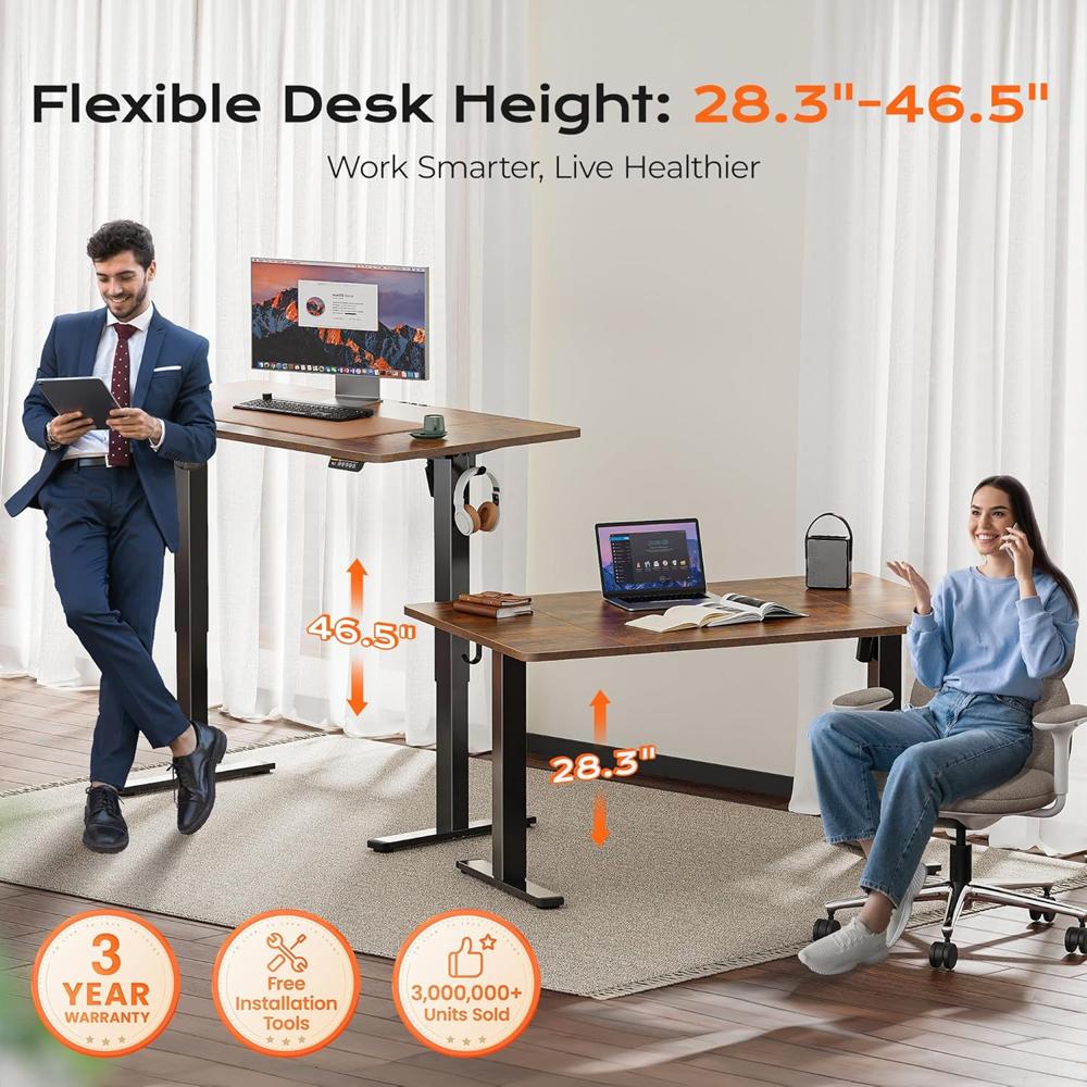 55 Inch Large Electric Standing Desk