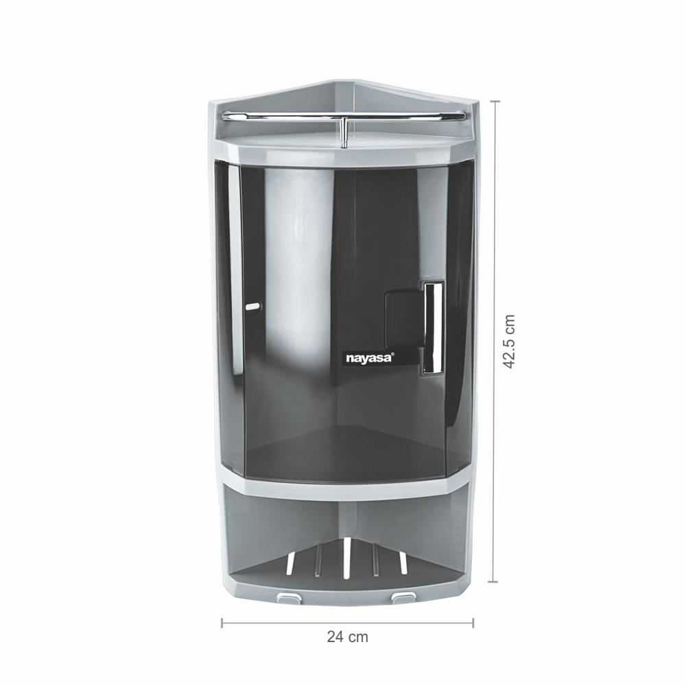 Nayasa Corner Bathroom Storage Cabinet - Color: Red & Brown & Black