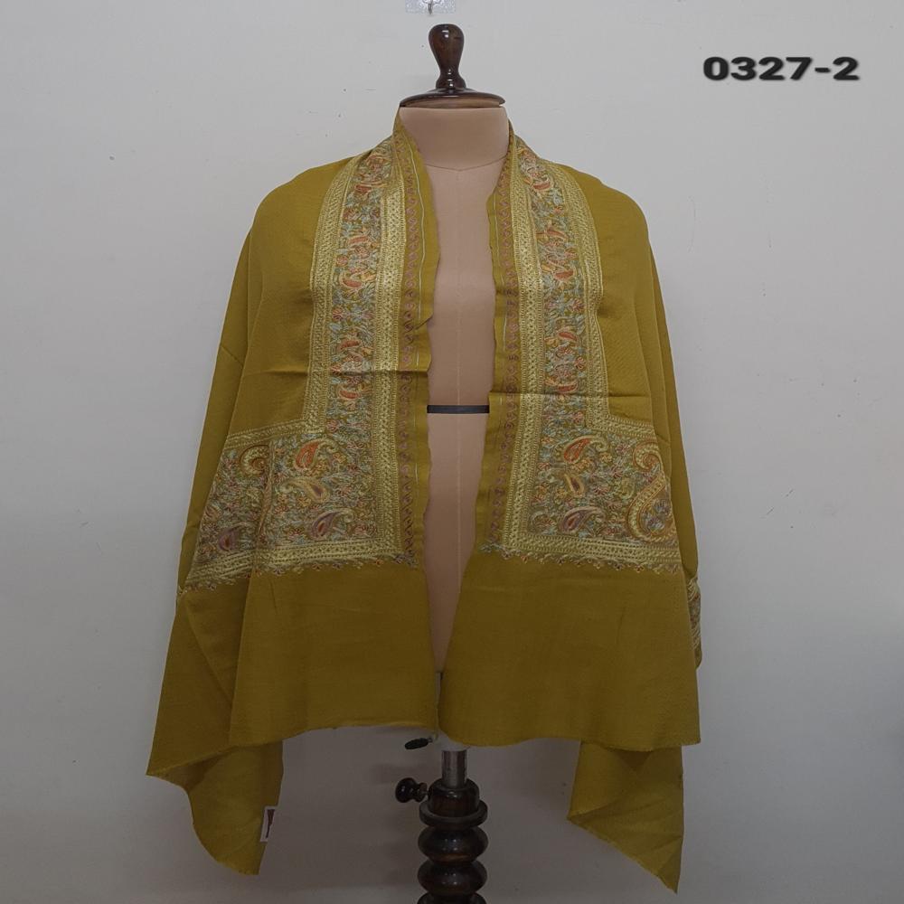 Pure wool fine embroidered border stoles