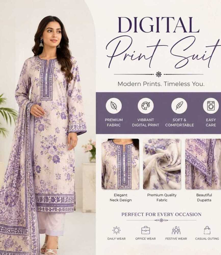 Ladies Printed Suit Fabric - Application: Women Material