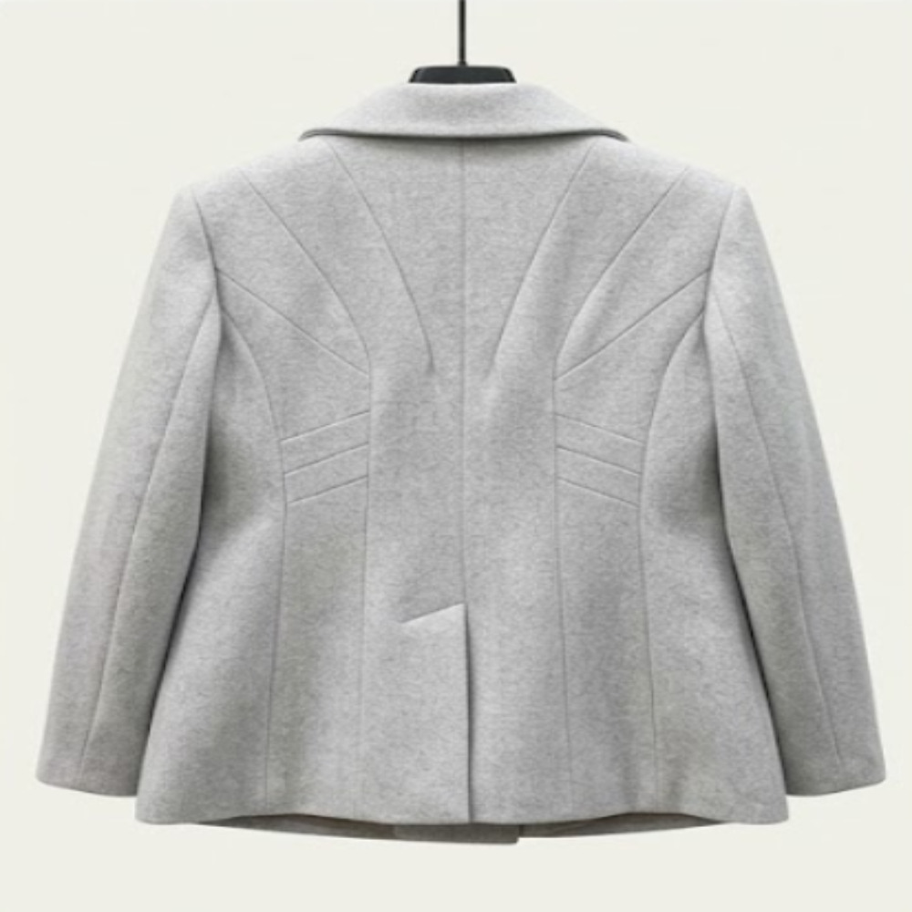 Long Woolen Coat - Bust Size: Custom Fit