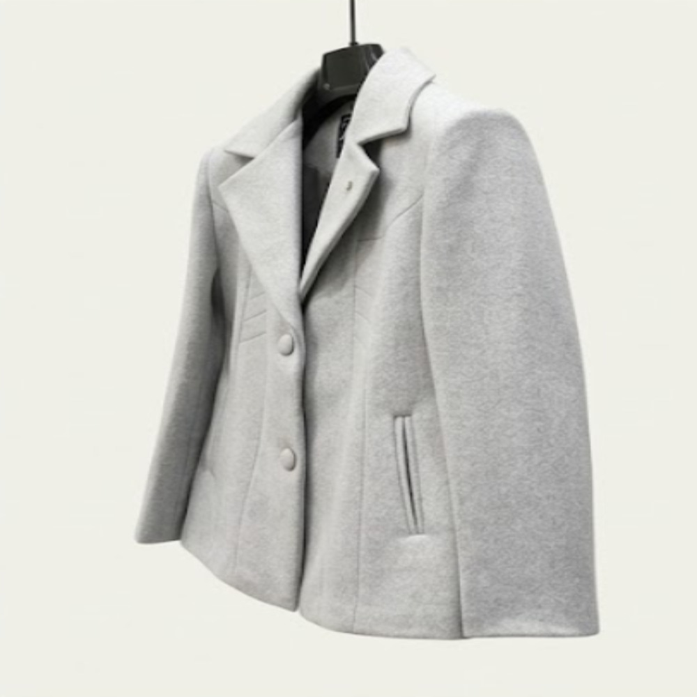Long Woolen Coat - Bust Size: Custom Fit