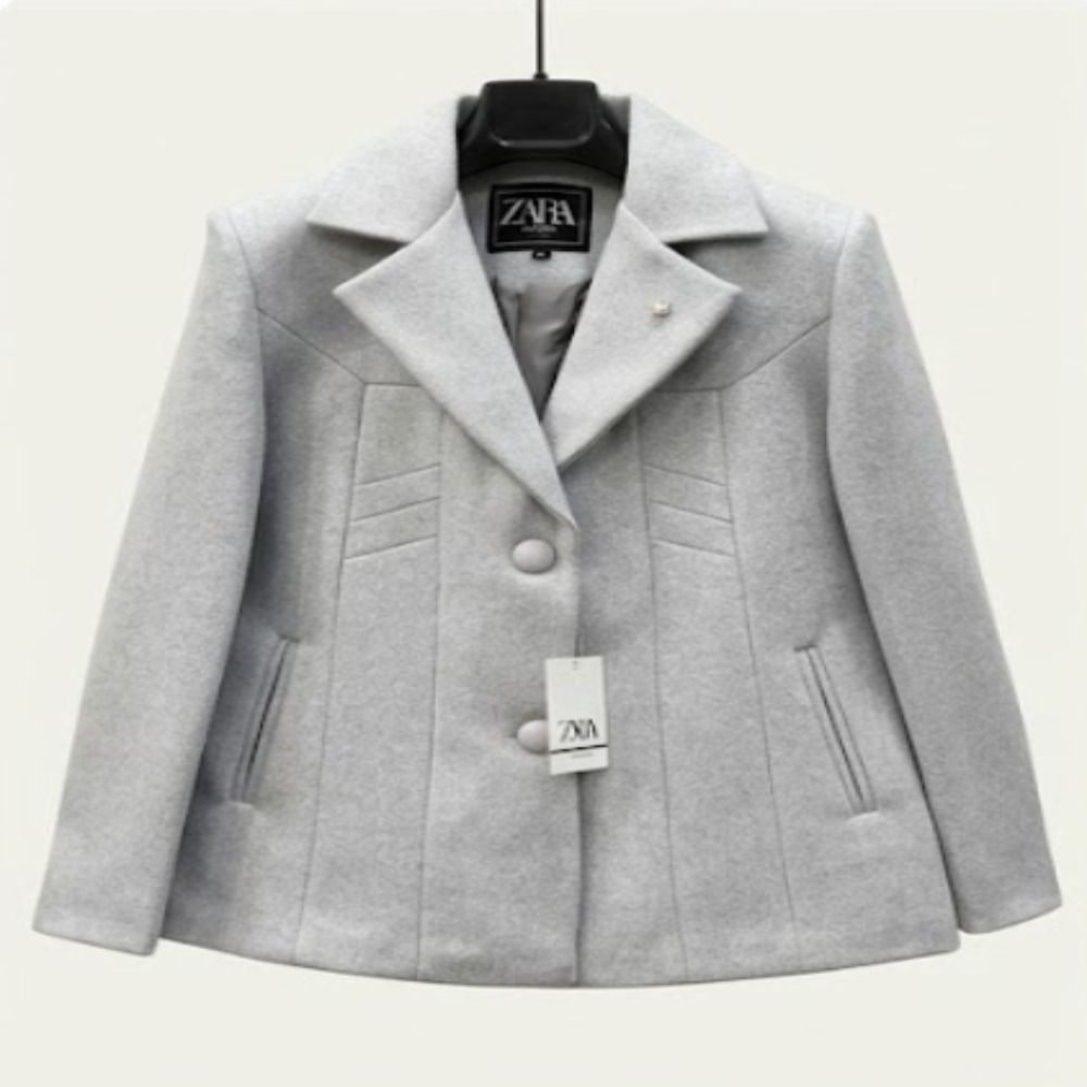 Long Woolen Coat - Bust Size: Custom Fit