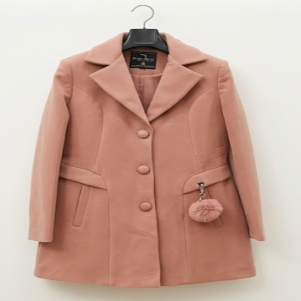 Peach Woolen Coat - Bust Size: As Per Size Chart