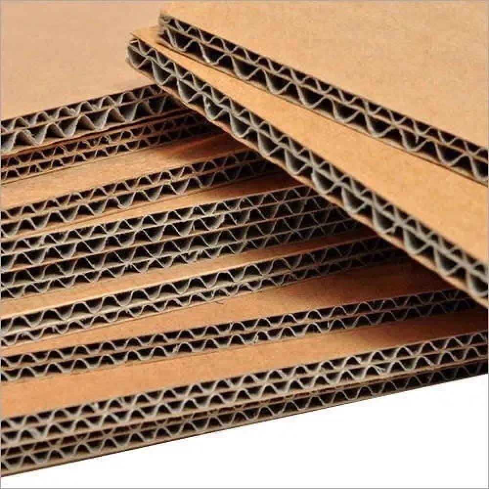5 Ply Corrugated Sheet - Cardboard, Various Sizes Available | Glossy Lamination, Embossed Surface, Durable Protection For Heavy-duty Packaging