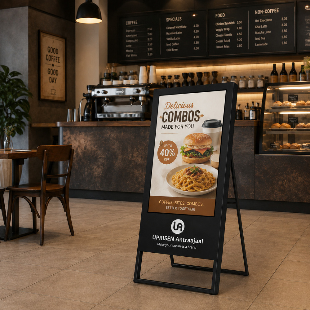 32 Inch Black A Shape Digital Standee