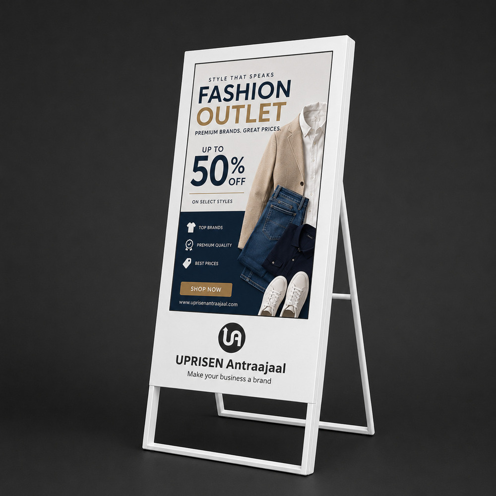 32 Inch White A Shape Digital Standee