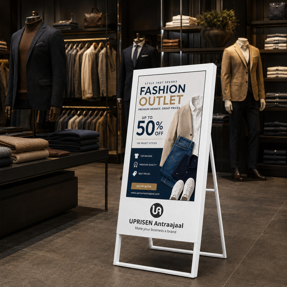 32 Inch White A Shape Digital Standee